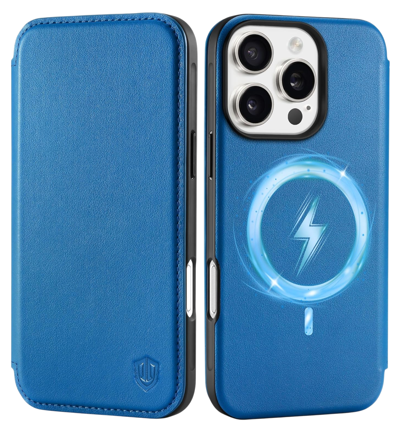 Preklopna torbica za telefon "Shieldon" iPhone 16 Pro – Modra