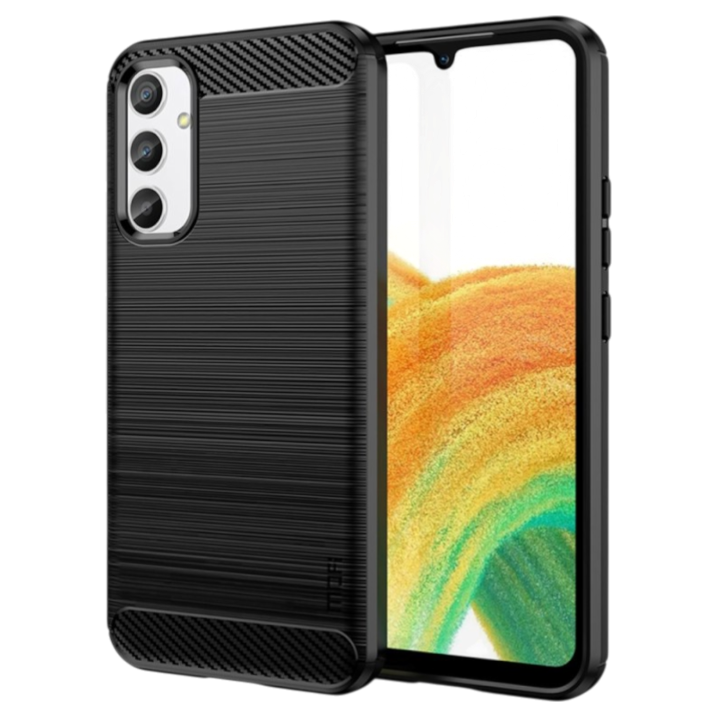 Silikonski carbon ovitek za Samsung Galaxy A34 črn zaščitni etui