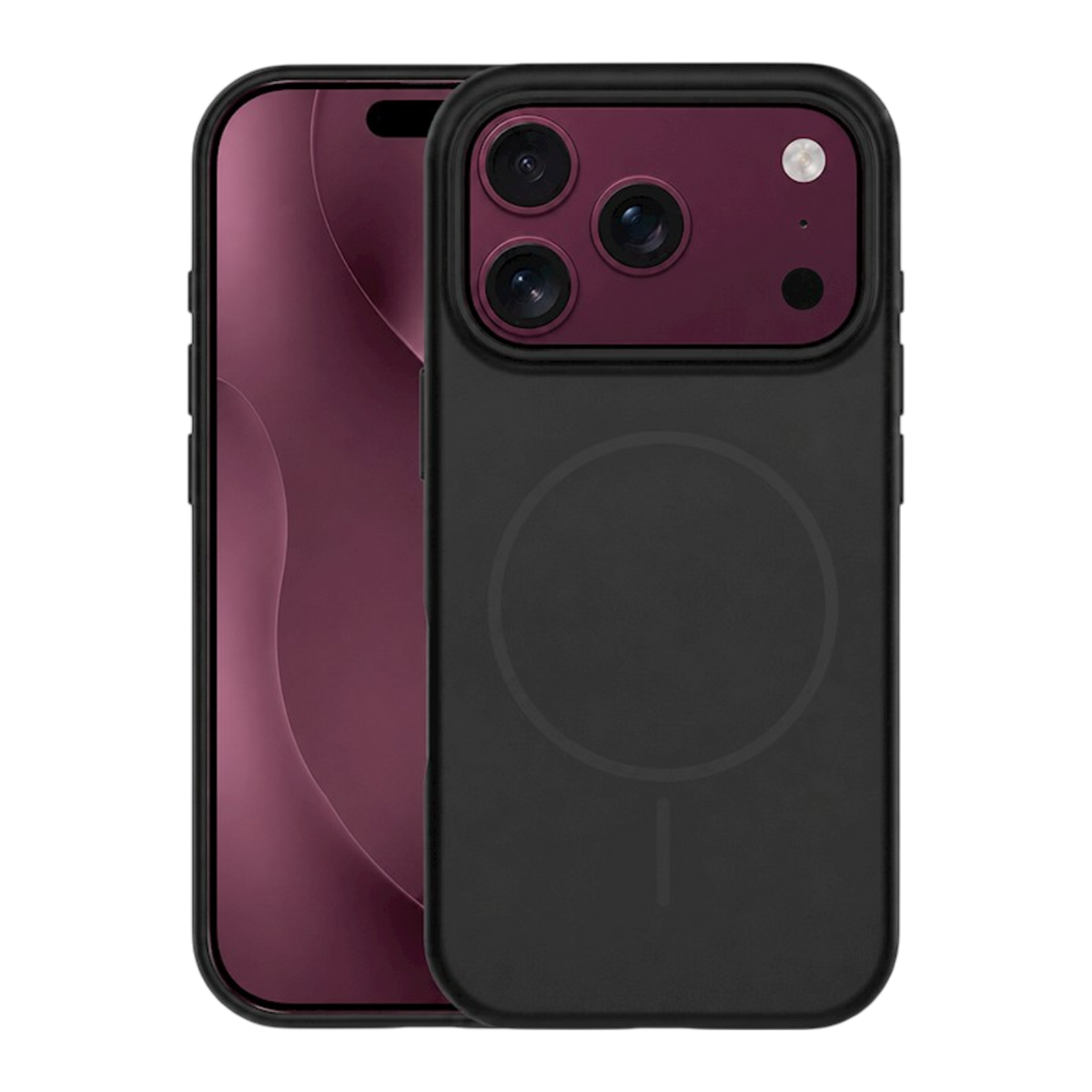 Črn silikonski MagSafe ovitek za iPhone 17 Pro in iPhone 18 Pro