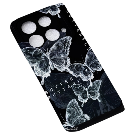 Silikonski ovitek Butterfly za Xiaomi Redmi Note 10 Pro Max črna – zaščitni etui

