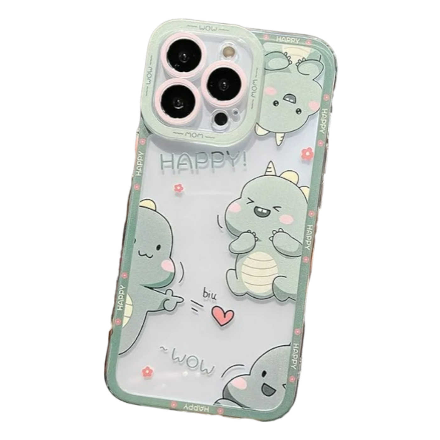 Silikonski ovitek Happy Dino za OPPO A92s zelena – zaščitni etui