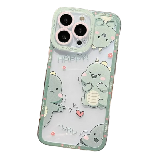 Silikonski ovitek Happy Dino za OPPO Reno 10 Pro zelena – zaščitni etui


