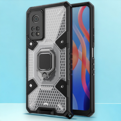 Silikonski ovitek "Honeycomb armor ring" za Xiaomi Poco M4 Pro 5G – Infostyle – Temno modra / PC + TPU silikon