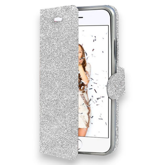 Preklopna torbica "Sparky" za iPhone 6/6s/7/8 – Cellularline – Srebrna / Umetno usnje + TPU silikon