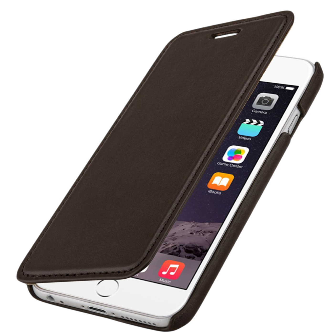 StilGut preklopna torbica rjava za iPhone 6 Plus / 6S Plus – usnjen zaščitni etui
