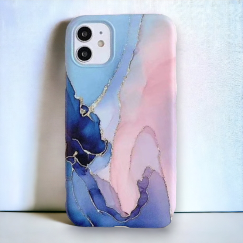 Silikonski ovitek "Marble" za iPhone 14 Plus/15 Plus – Infostyle – Svetlo modra / TPU silikon
