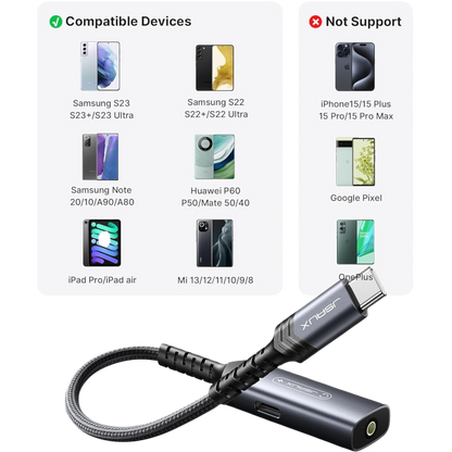 Adapter 2 v 1 USB C za slušalke in polnjenje, 60 W