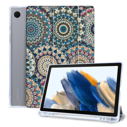 Ovitek za Samsung Galaxy Tab A8 10.5 (2021/2022) – Držalo za Pisalo, Trojno Zložljivo Stojalo, Mandala Geometrijski Vzorec