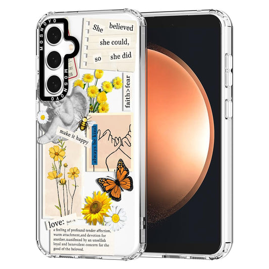 Ovitek MOSNOVO za Samsung Galaxy S23 FE Vintage Art Collage, retro umetniški dizajn z zaščito telefona