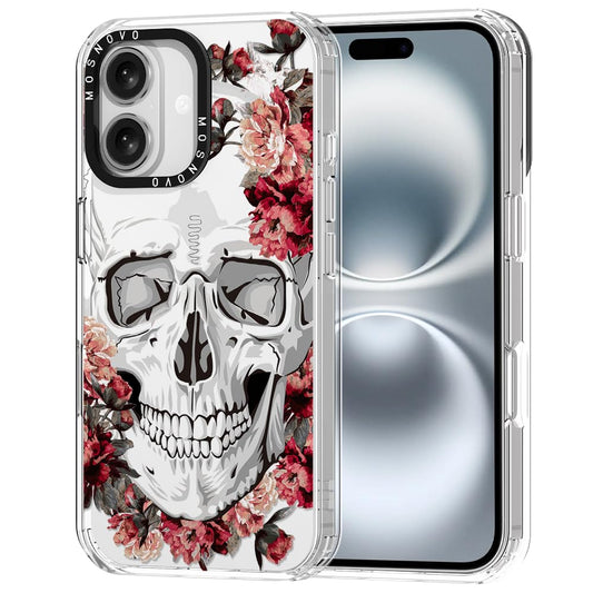 MOSNOVO ovitek za iPhone 16 – Red Flower Skull