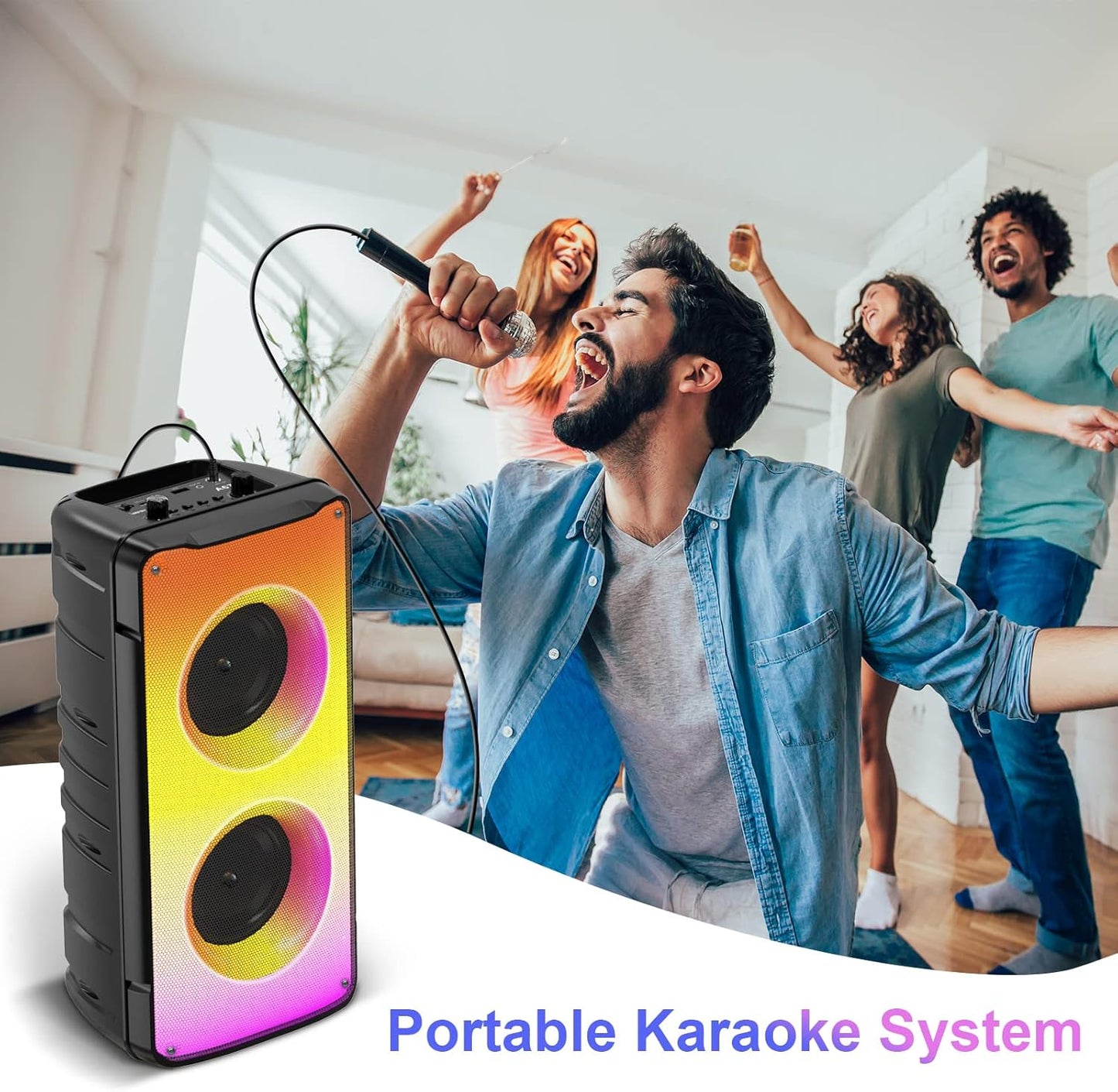 TAMPROAD A67 Portable Bluetooth Speaker 60W (80W Peak) – Party, TWS, Lights