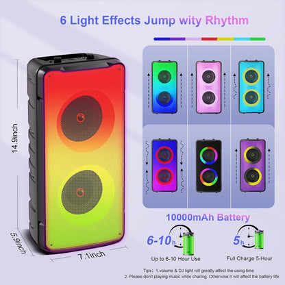 TAMPROAD A67 Portable Bluetooth Speaker 60W (80W Peak) – Party, TWS, Lights