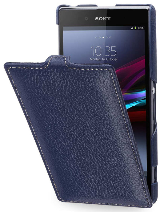 STILGUT preklopna torbica za Sony Xperia Z1 – temno modra
