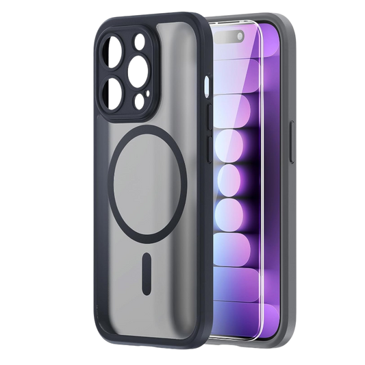 Ovitek za telefon "TOCOL" + 2x zaščitno steklo za iPhone 15 Pro Max – Črna