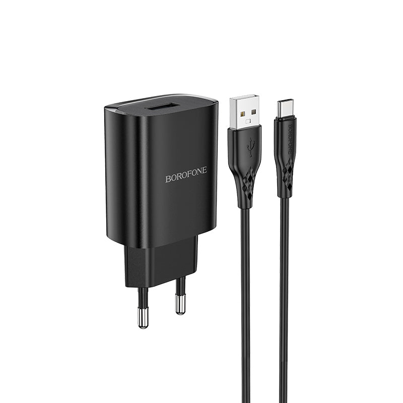 Komplet stenski polnilnik ''Borofone BN1'' z USB-C kablom