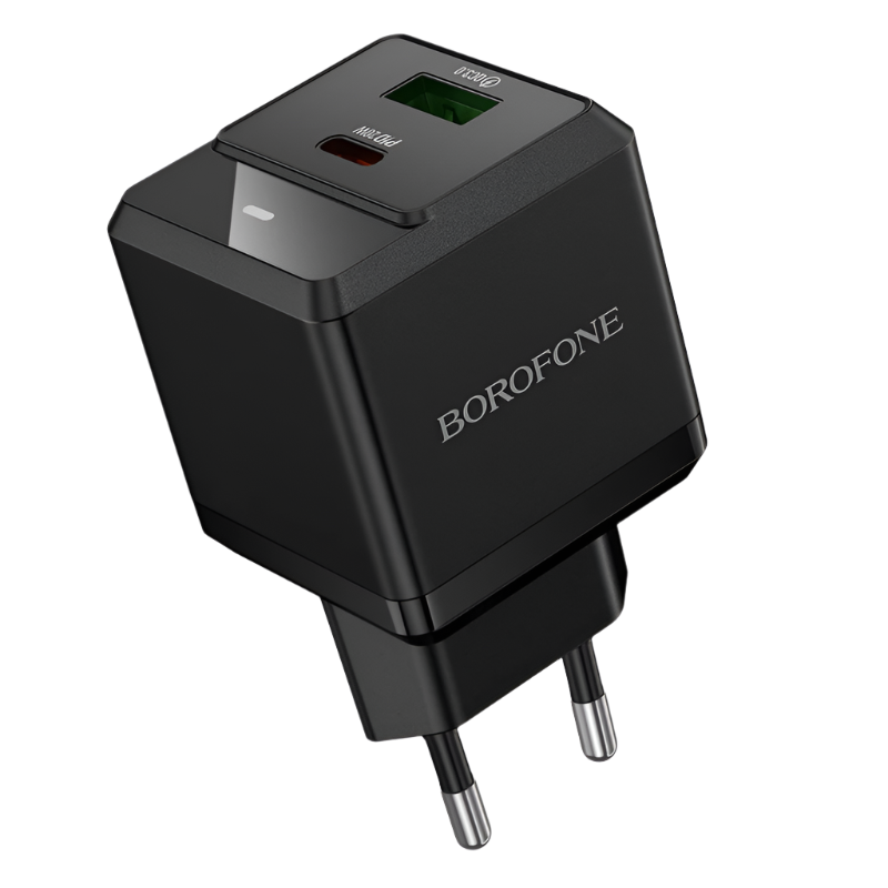 Adapter ''Borofone BN19 Intenso GaN'' - USB + USB-C, PD, 20W, QC 3.0, 3A