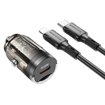 Avtopolnilec ''Borofone BZ29B'' - 2xType C - PD 36W 3A s Type C na Lightning kabel