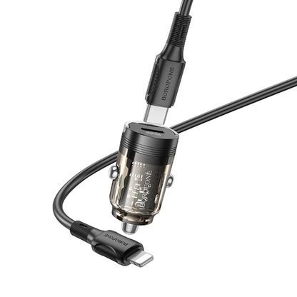 Avtopolnilec ''Borofone BZ29B'' - 2xType C - PD 36W 3A s Type C na Lightning kabel