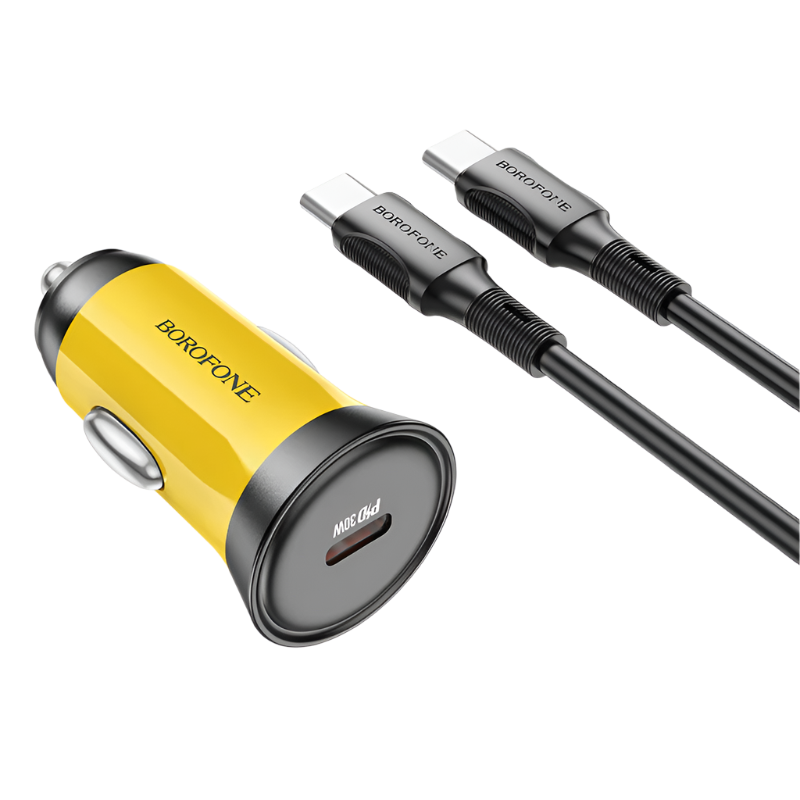 Avtopolnilec ''Borofone BZ26 Seacher'' Type C - PD 30W 3A s kablom Type C na C