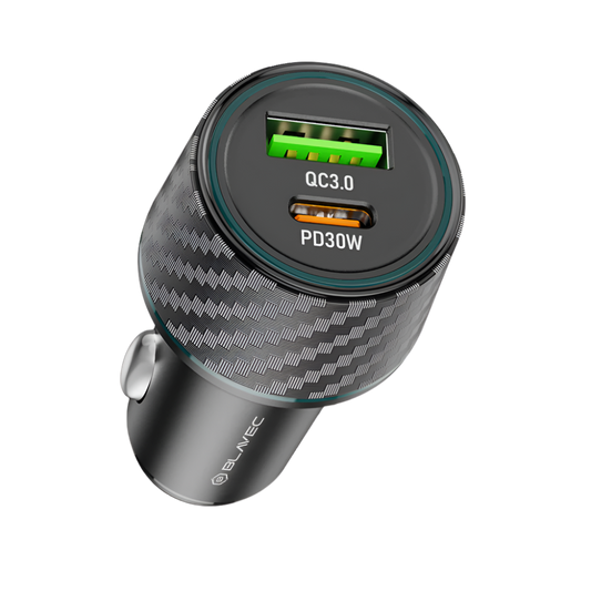Avto polnilec USB + Type C 48W 3A – Borofone – Črna
