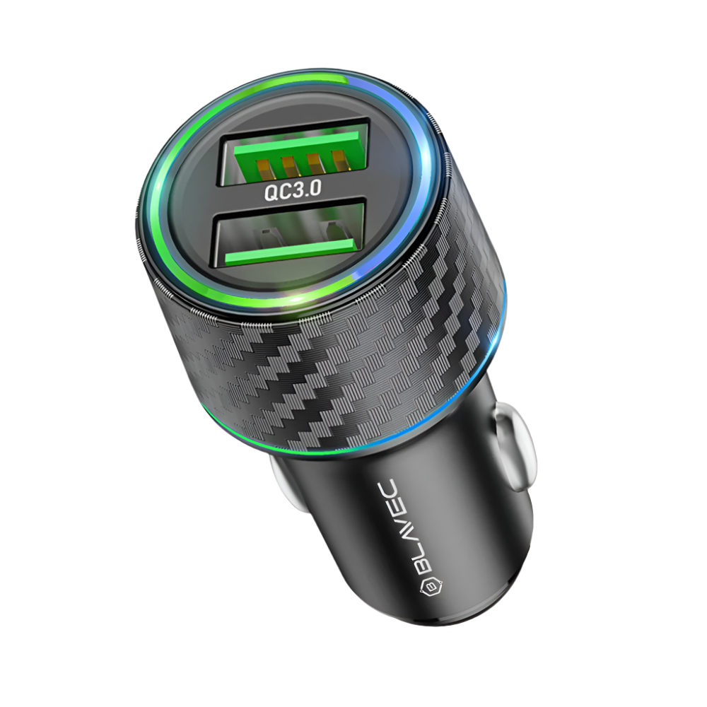 Avto polnilec 2x USB 36W 3A – Blavec – Črna