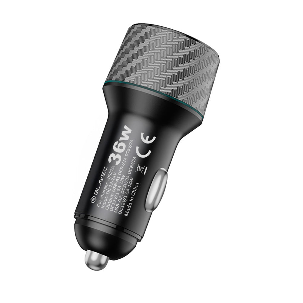 Avto polnilec 2x USB 36W 3A – Blavec