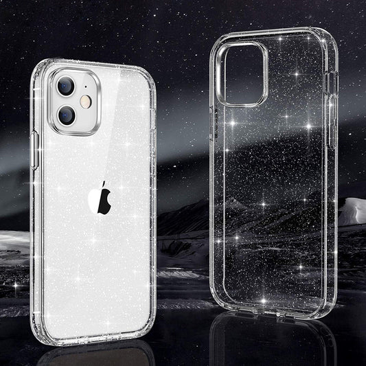 Silikonski ovitek "Crystal Glitter" za iPhone 14 Plus/15 Plus - Srebrna – Infostyle – Srebrna / TPU silikon