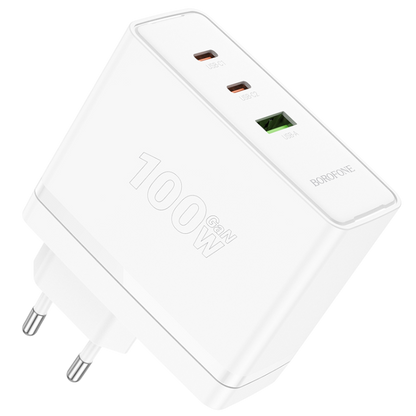 Polnilec "Borofone BN11 Imperial" USB + 2xUSB-C QC 3.0 PD 100W