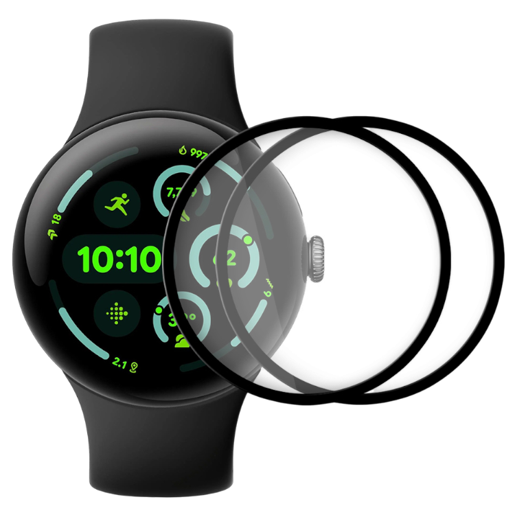 Zaščitno steklo z črno obrobo "NeverBetter" Google Pixel Watch 3 45mm (2 kosa) – Infostyle