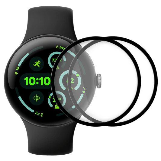 Zaščitno steklo z črno obrobo "NeverBetter" Google Pixel Watch 3 45mm (2 kosa) – Infostyle