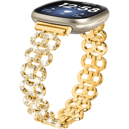 Bleščeči pašček za Fitbit Versa 4/Versa 3/Sense 2/Sense, zlata – Miimall – nan / nan