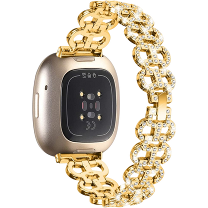Bleščeči pašček za Fitbit Versa 4/Versa 3/Sense 2/Sense, zlata – Miimall