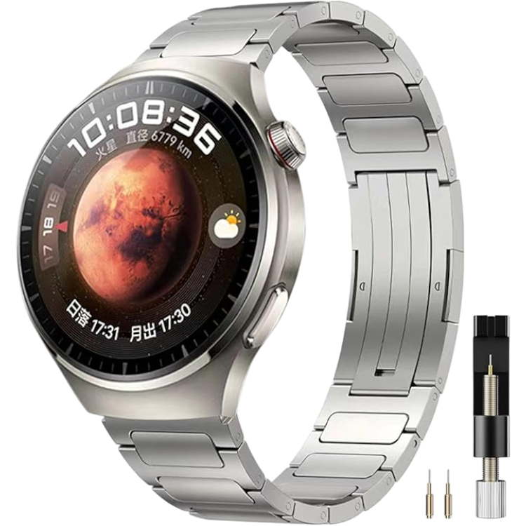Miimal pašček iz titanovega jekla 22 mm za Huawei Watch 4/4 Pro/Watch 3/3 Pro 46 mm – Miimall – Srebrna
