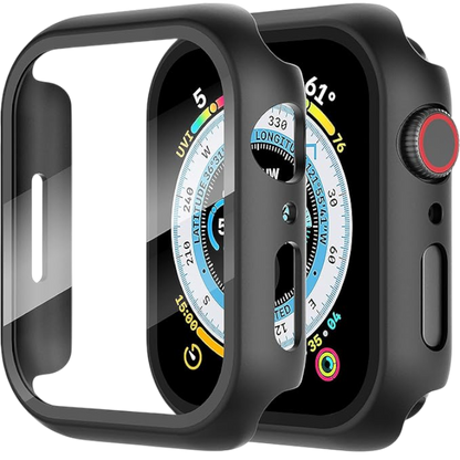 Zaščitni ovitek "Diruite" z zaščitnim steklom za Apple Watch Series 7/8/9 41 mm, črna (2kos) – 41mm