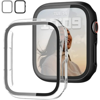 Zaščitni ovitek za Apple Watch 41mm Series 9/8/7 (prozoren+črn) – Infostyle