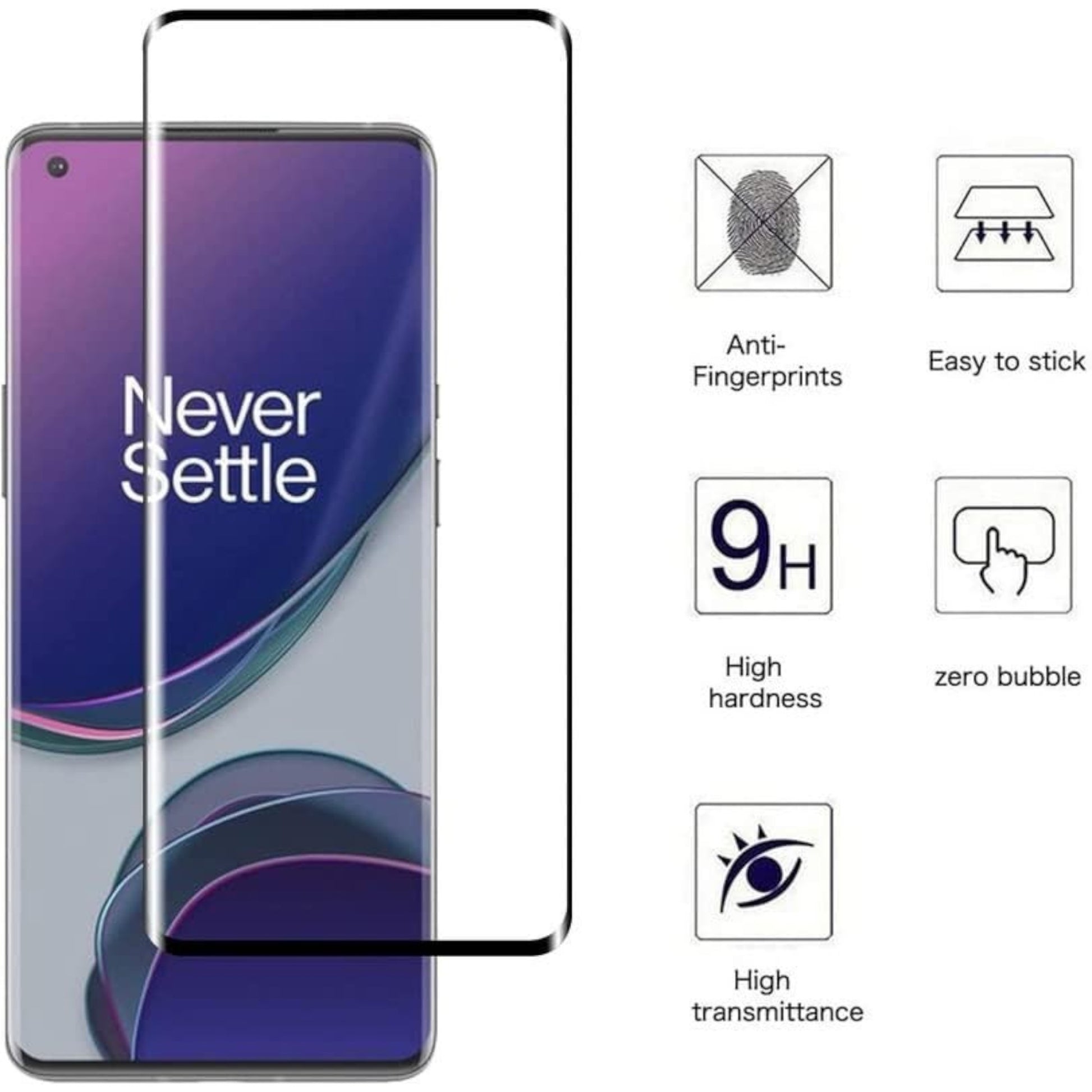 Zaščitno steklo za ekran s črno obrobo za OnePlus 9 Pro – Infostyle
