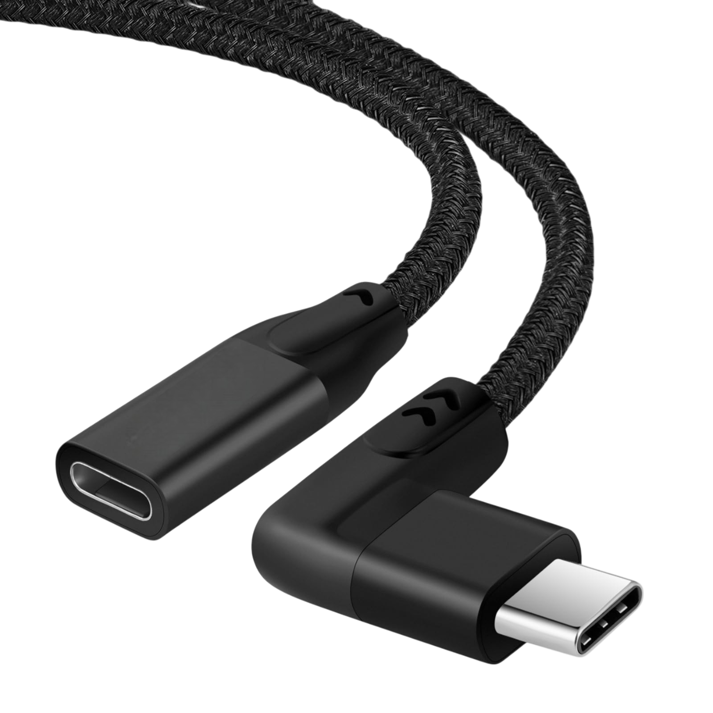 USB-C kabel 100W 90 stopinj 3 m siv hiter polnilni kabel


