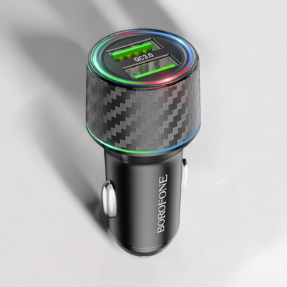 Avto polnilni adapter "Dual QC3.0" za hitro polnjenje 36W – Borofone