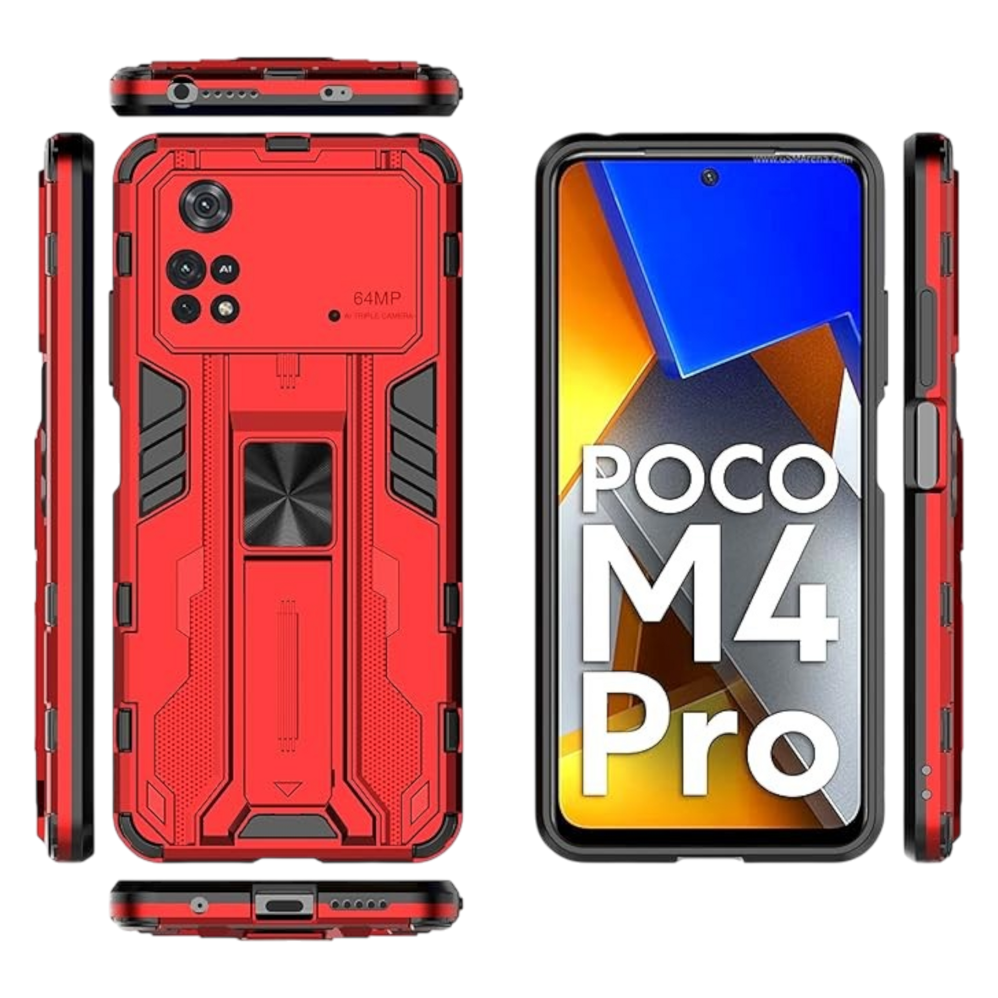 Ovitek "armor" za Xiaomi Poco X4 Pro 5G, rdeča – SHIEID