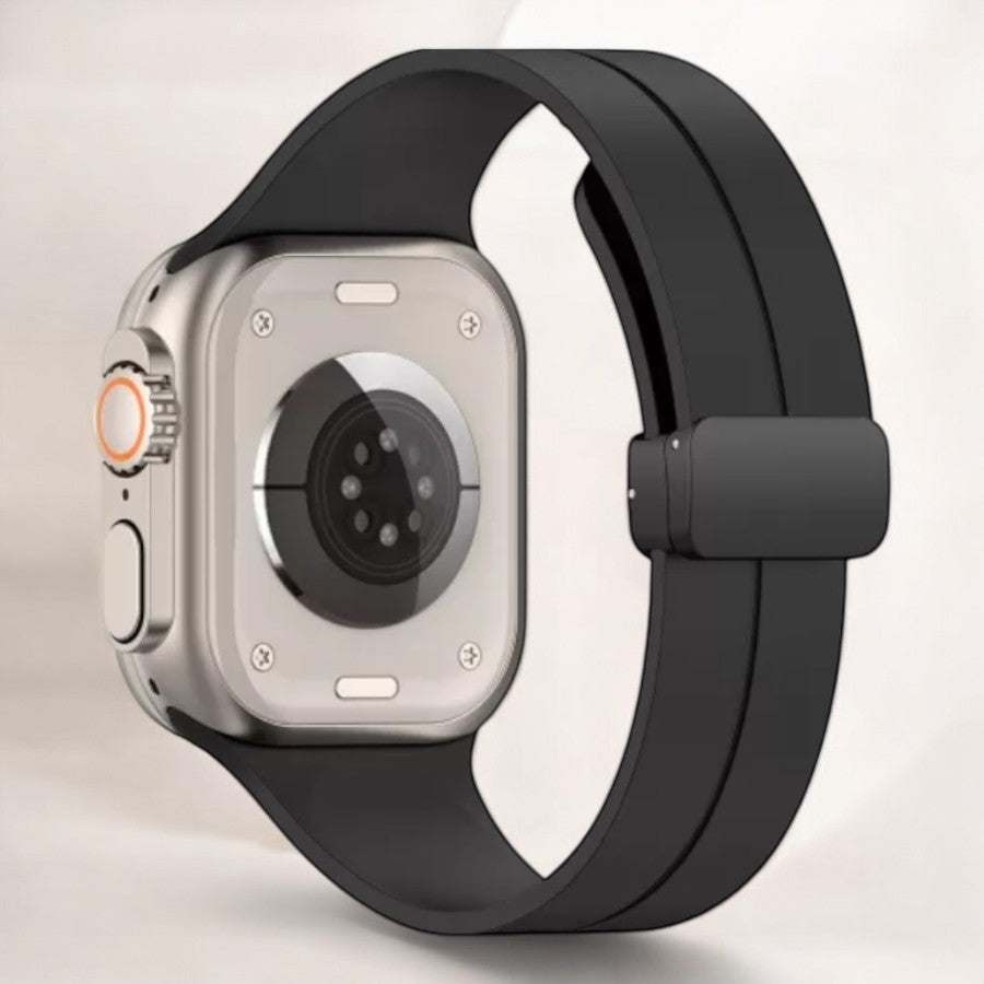 Silikonski pašček Techsuit za Apple Watch 42/44/45/49mm – Črna