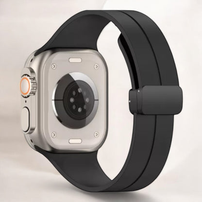 Silikonski pašček Techsuit za Apple Watch 42/44/45/49mm – Črna