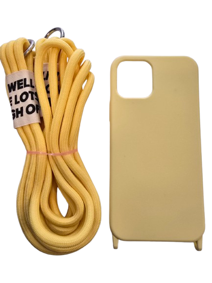Ovitek z vrvico za telefon iPhone 12/12 Pro – Infostyle – Rumena