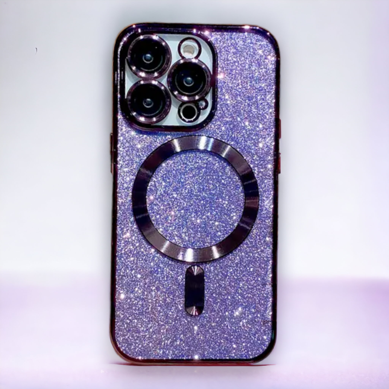 Silikonski ovitek "Glitter - MagSafe" za iPhone 14 Pro Max – Infostyle – Črna / TPU silikon