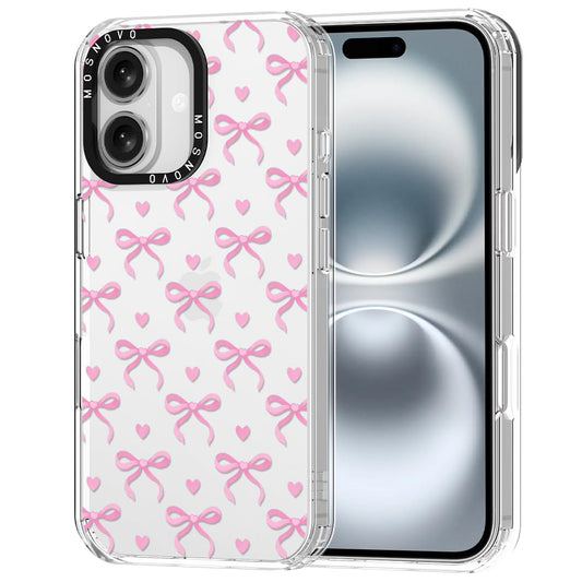 Ovitek MOSNOVO za iPhone 16 Bowtiful Love, ljubek motiv pentelj z robustno zaščito telefona