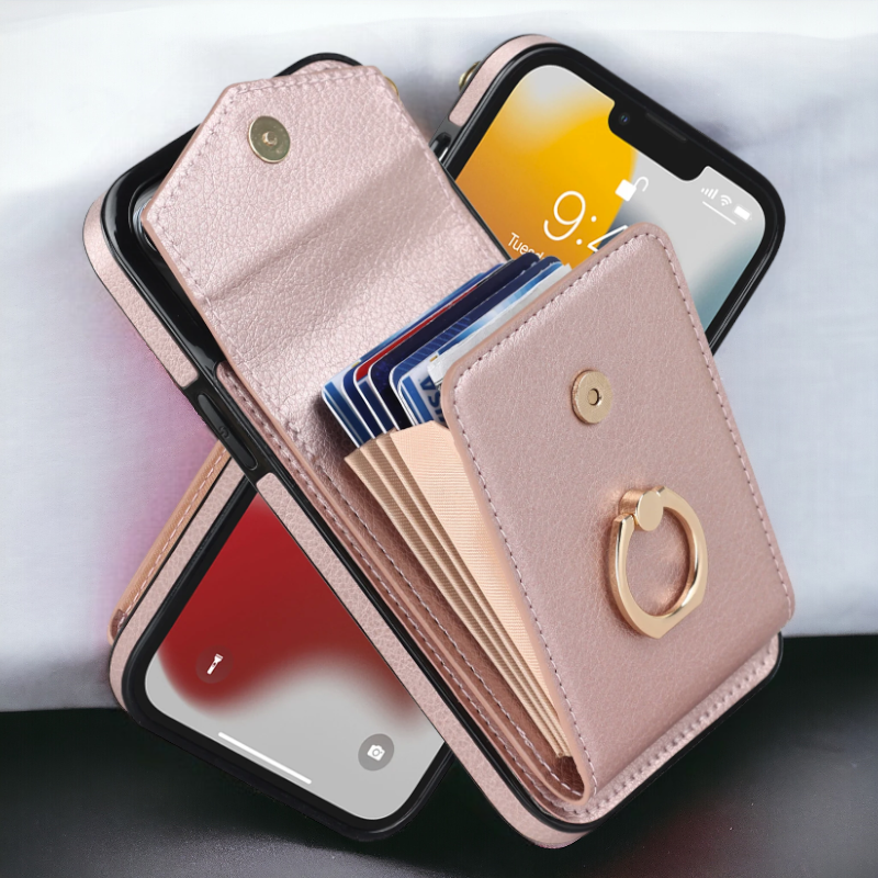 Večfunkcijski Silikonski ovitek "Wallet-Ring" za iPhone 14 Pro Max – Infostyle