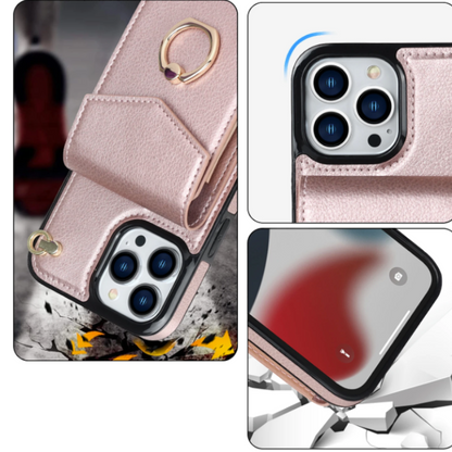 Večfunkcijski Silikonski ovitek "Wallet-Ring" za iPhone 14 Pro Max – Infostyle