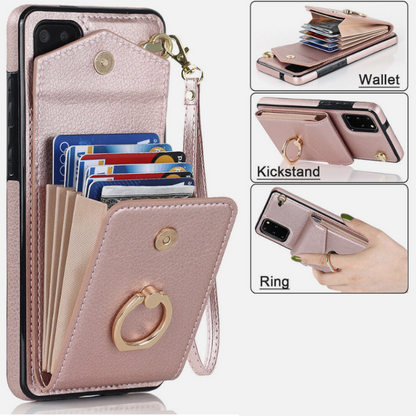 Večfunkcijski Silikonski ovitek "Wallet-Ring" za iPhone 14 Pro Max – Infostyle