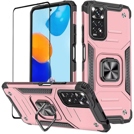 Ovitek "KANSi" za Xiaomi Redmi Note 11 Pro/Note 11 Pro 5G + zaščitno steklo – Roza