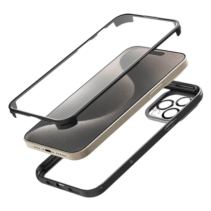 Ovitek "360°" z zaščito za kamero + magnetnim obročom za iPhone 15 Pro