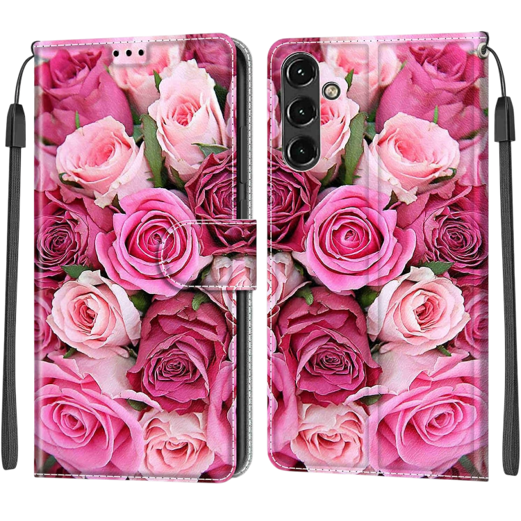 Preklopna torbica "Roses" za Samsung Galaxy A14 – HopMore – Roza